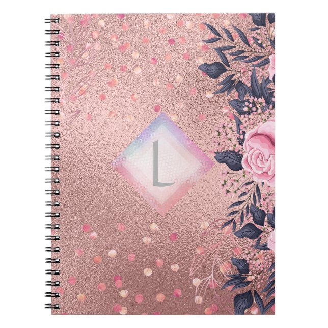 Carnet Lilibet Monogram Rosegold Floral fit pour Princess (Devant)