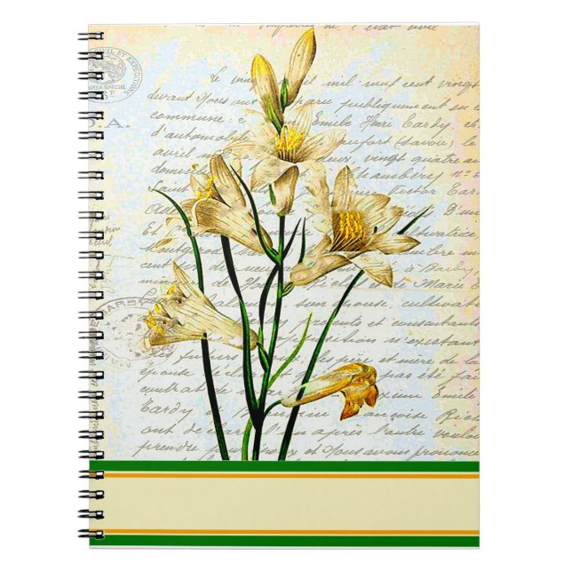 Carnet lilies et script (Devant)