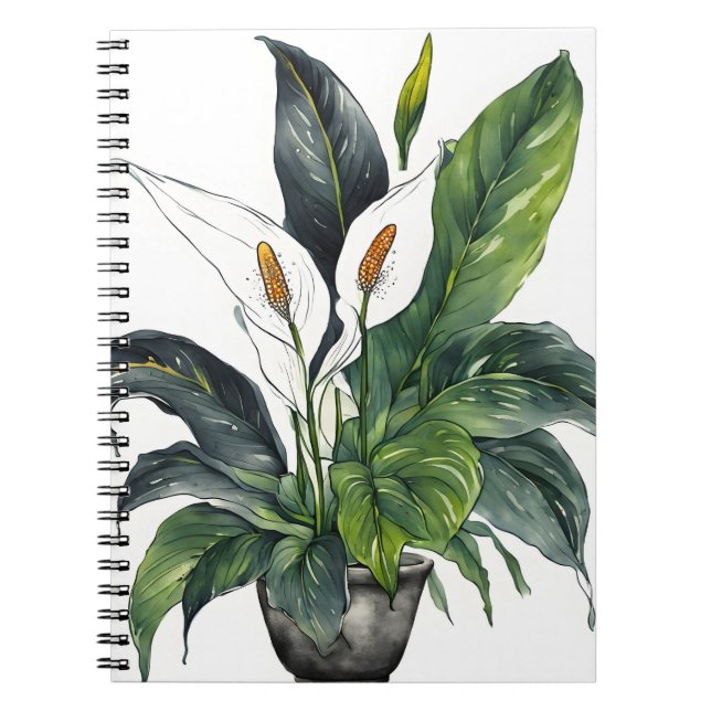 Carnet Lily de la paix - Fleurs aquarelle (Devant)