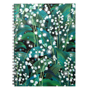 Carnet Lily de la vallée. Motif arrière - plan transpar