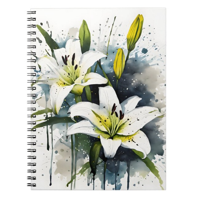 Carnet Lily - Fleurs à l'aquarelle (Devant)