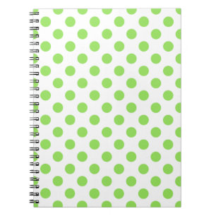 Carnet Lime and white polka dots