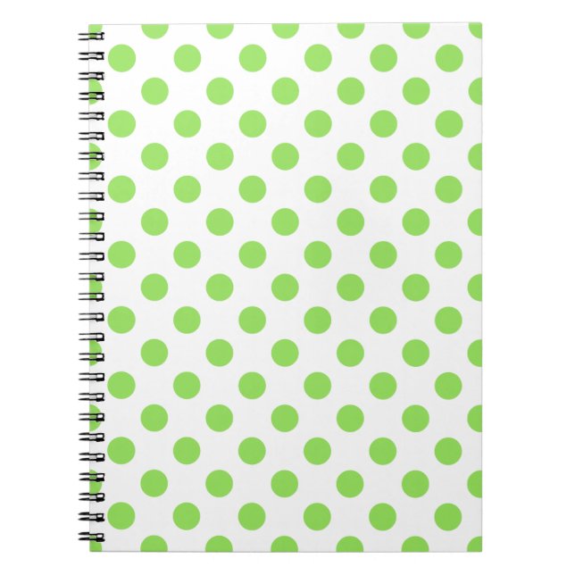 Carnet Lime and white polka dots (Devant)