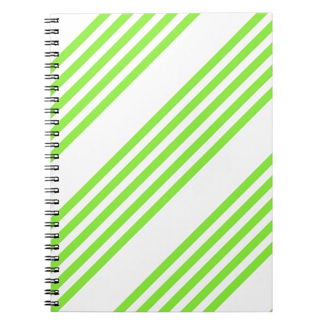 Carnet Lime vert et blanc cinq bandes motif (Devant)