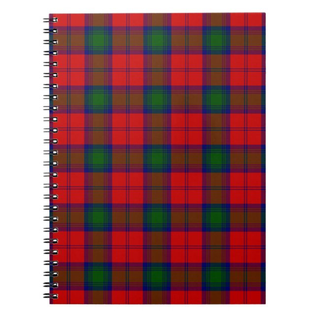 Carnet Lindsay tartan rouge vert plaid (Devant)