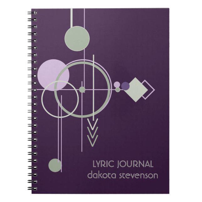 Carnet Linework de tatouage | Monogramme vert pourpre de  (Devant)