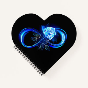 Carnet L'infini lumineux avec une rose bleue