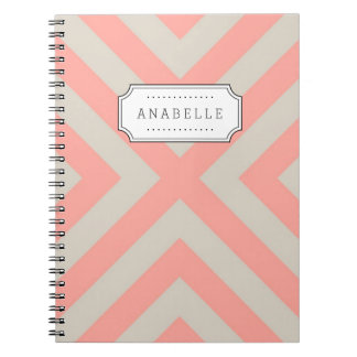 Carnet Linge Beige et rose Mood X Chevron Monogramme