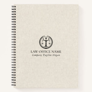 Carnet Linge de Crème Lumière Texture Logo Black Justice