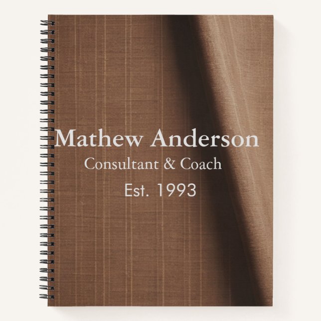 Carnet Linge rustique brun imprimé beige vintage ajouter  (Devant)