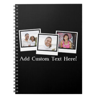 Carnet L'instantané 3-Photo personnalisé encadre la