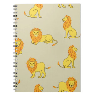 Carnet Lion à main : motif vintage.