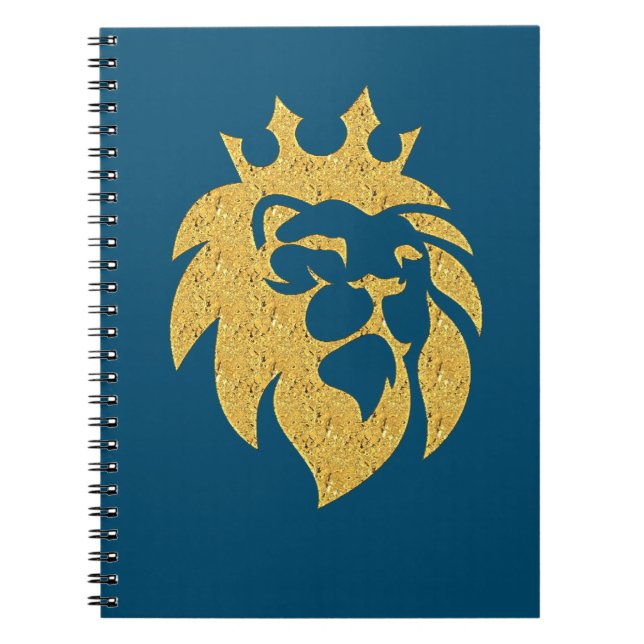 Carnet Lion Avec Couronne - Or Style 1 (Devant)