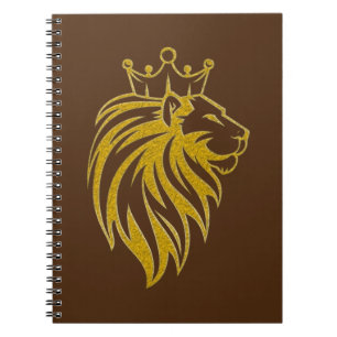 Carnet Lion Avec Couronne - Style Or 2