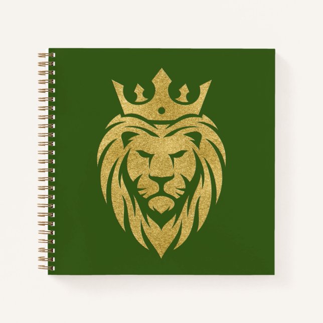 Carnet Lion Avec Couronne - Style Or 3 (Devant)