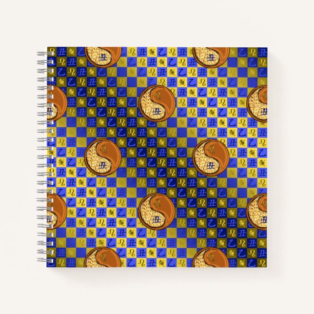 Carnet Lion & Boeuf en Bois (Devant)