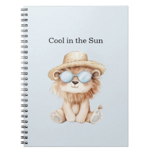 Carnet Lion Cool en Lunettes de Soleil de Plage Chapeau