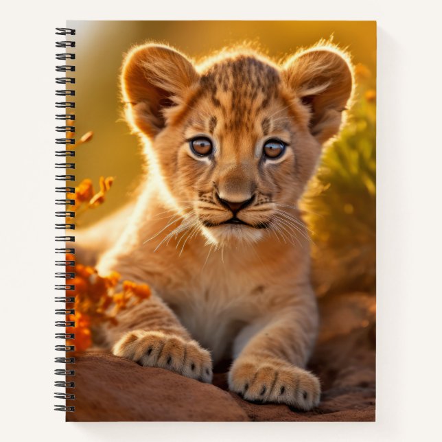 Carnet Lion Cub animal sauvage Tranquille paisible (Devant)
