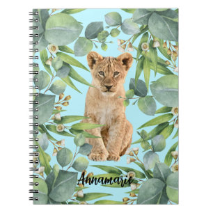 Carnet Lion Cub Cub Turquoise Jungle Green Forest
