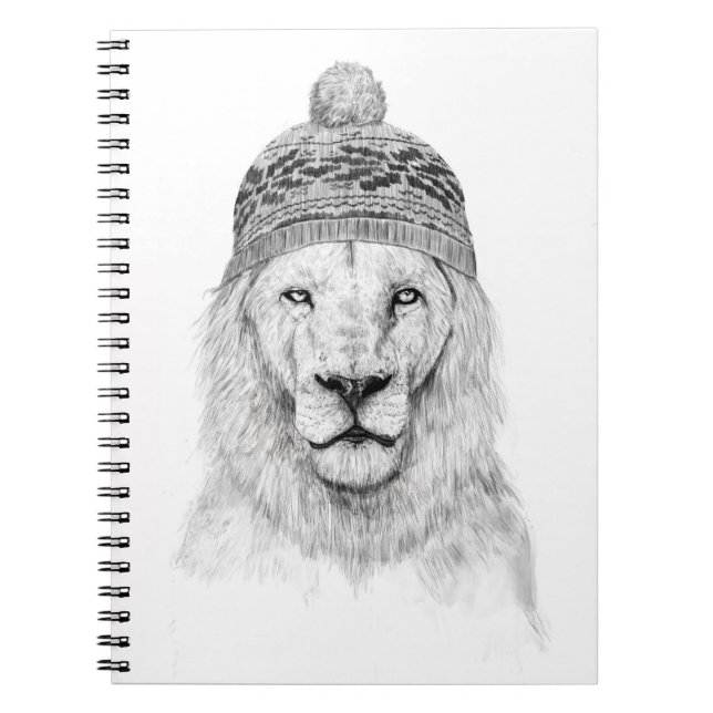 Carnet Lion d'hiver (bw) (Devant)