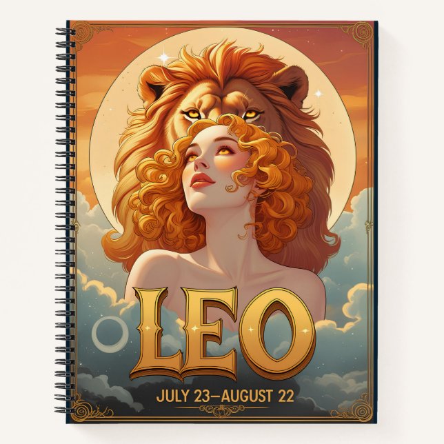 Carnet Lion dim leo juillet août Anniversaire (Devant)