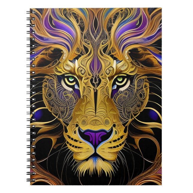 Carnet Lion en filigrane d'or (Devant)