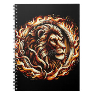 Carnet Lion Flamboyant dans un Anneau de Flammes d'Astrol
