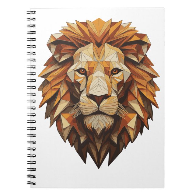 Carnet Lion géométrique majestueux (Devant)
