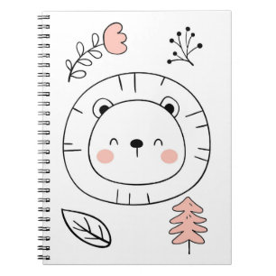 Carnet Lion mignon main Lion tiré