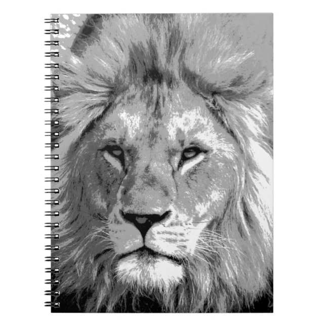Carnet Lion Noir Blanc (Devant)