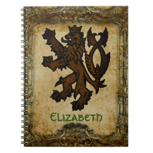 Carnet Lion rampant héraldique personnalisé