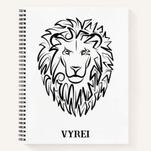 Carnet Lion tribal noir et blanc
