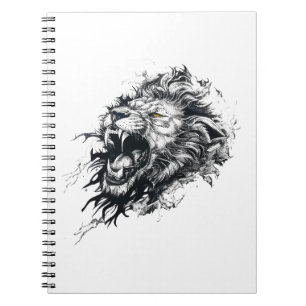 Carnet Lion Wild Animal Nature Illustration Art tatouage