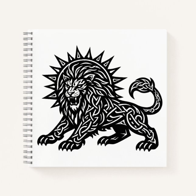 Carnet Lion Zodiaque Soleil‑Crinière Lion | BurnsInHell (Devant)