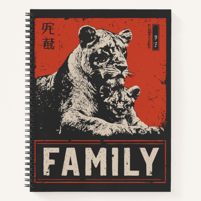 Carnet Lioness and Cub - Fierce Love in the Wild (Devant)