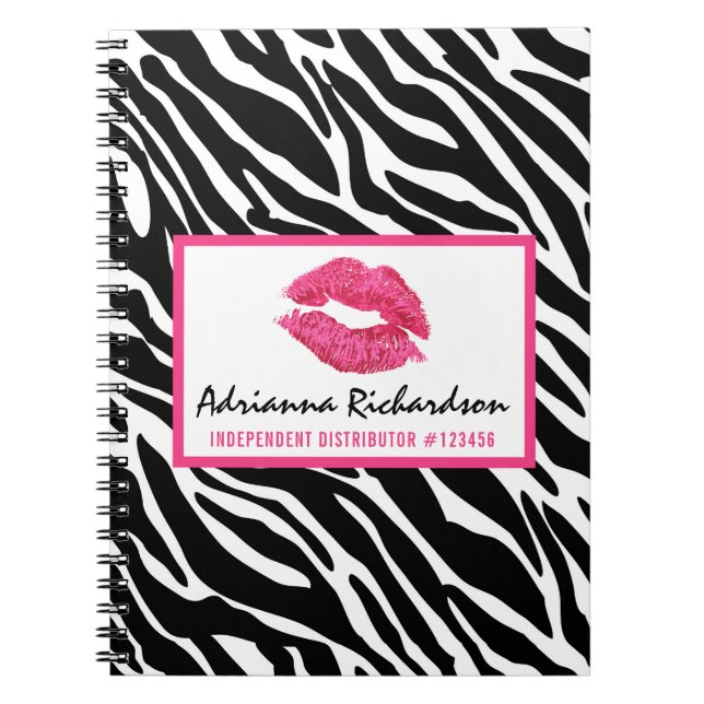Carnet Lipstick Distributor Zebra Kiss Lips Personalized (Devant)