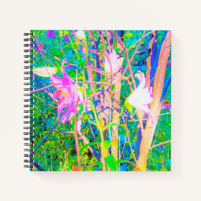 Carnet Lis abstraits orientaux dans mon jardin Rubio (Devant)