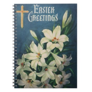 Carnet Lis de Pâques Fleurs, Pâques Religieux Vintage