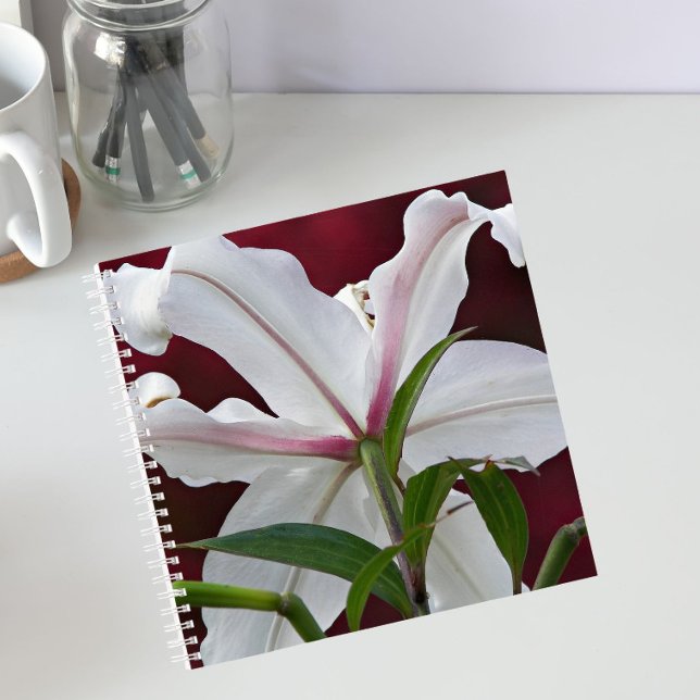 Carnet Lis floral blanc de lys oriental (In Situ)