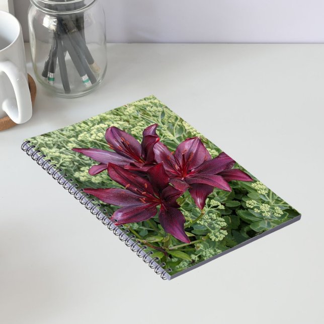 Carnet Lis floraux asiatiques rouges foncés (In Situ)