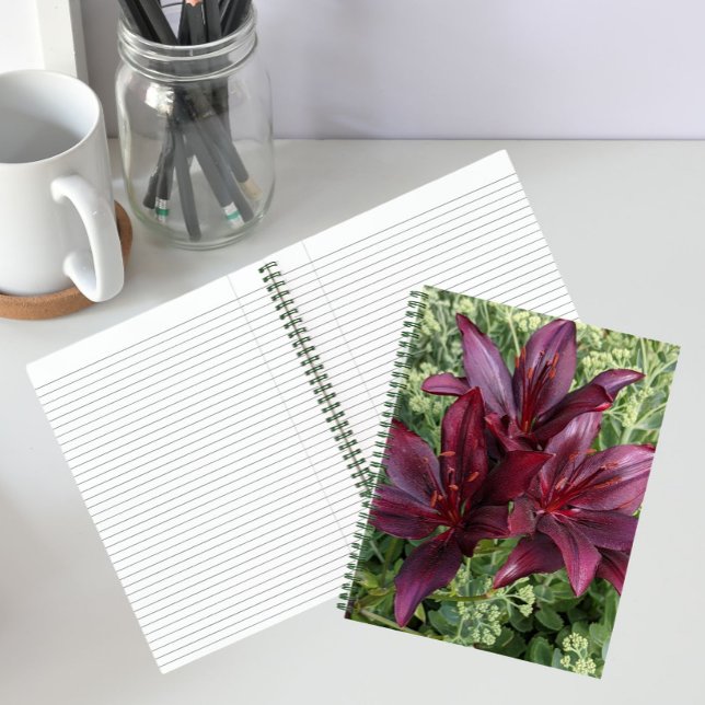 Carnet Lis floraux asiatiques rouges foncés (In Situ)