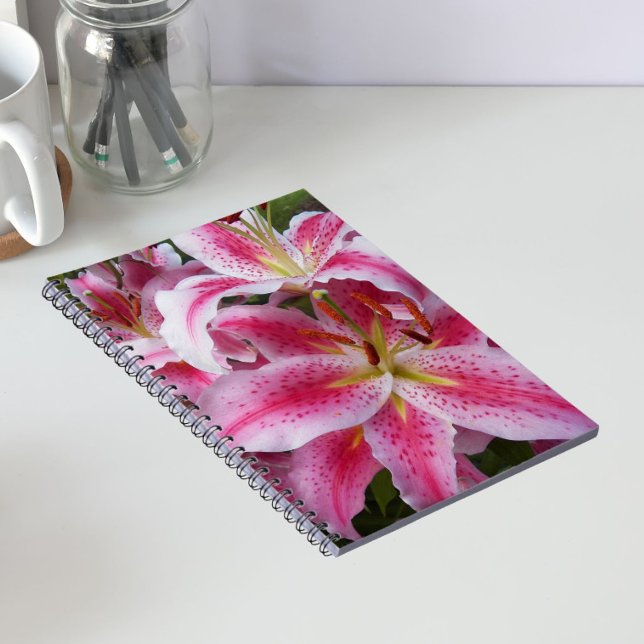 Carnet Lis floraux de lys orientaux roses (In Situ)