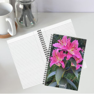 Carnet Lis floraux de lys orientaux roses
