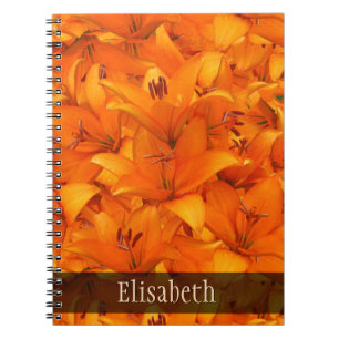 Carnet Lis oranges de jardin de photo de fleur tout nom