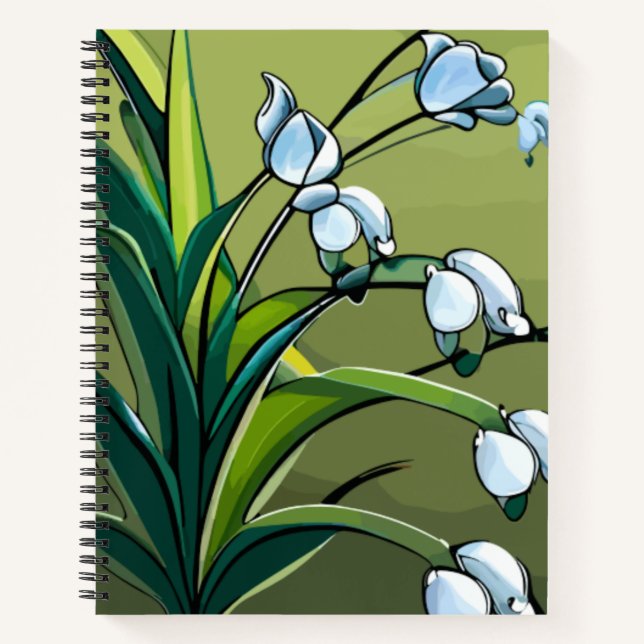 Carnet lis, vallée, vert, blanc, fleur, floral, fleurs (Devant)