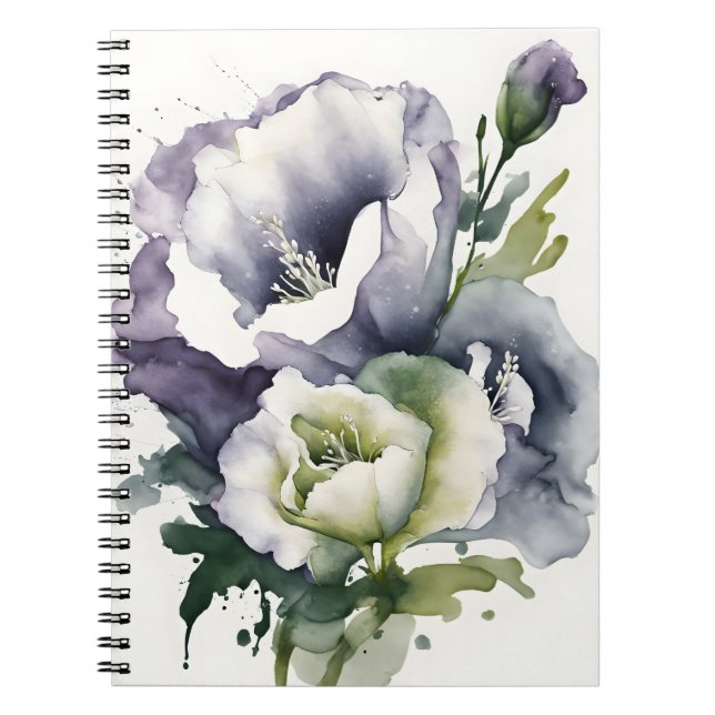 Carnet Lisianthus - Watercolor flowers (Devant)