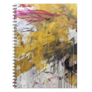Carnet Lisse Abstraite jaune doré rose