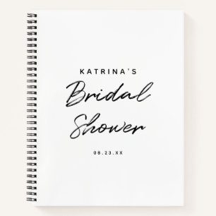 Carnet Liste de cadeaux de douche de mariage simple blanc