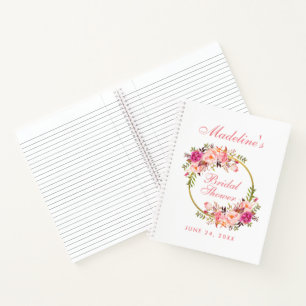 Carnet Liste de cadeaux de Fête des mariées rose floral