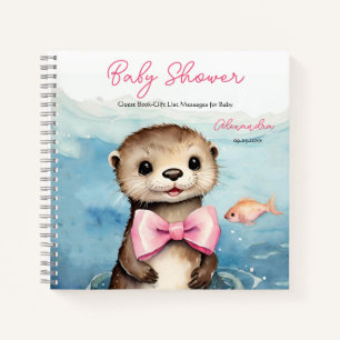 Carnet Liste de cadeaux d'hôtes Baby Otter Girl Baby show